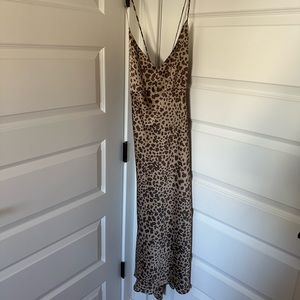 Abercrombie Cheetah Print Slip Midi Dress